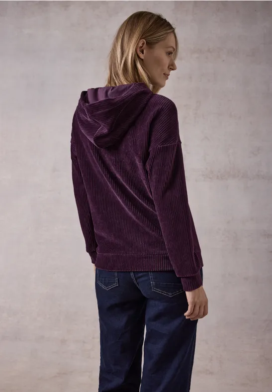 Cord-Hoodie Langarmpullover