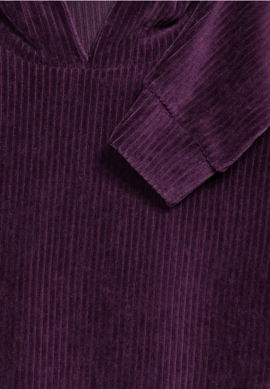 Cord-Hoodie Langarmpullover