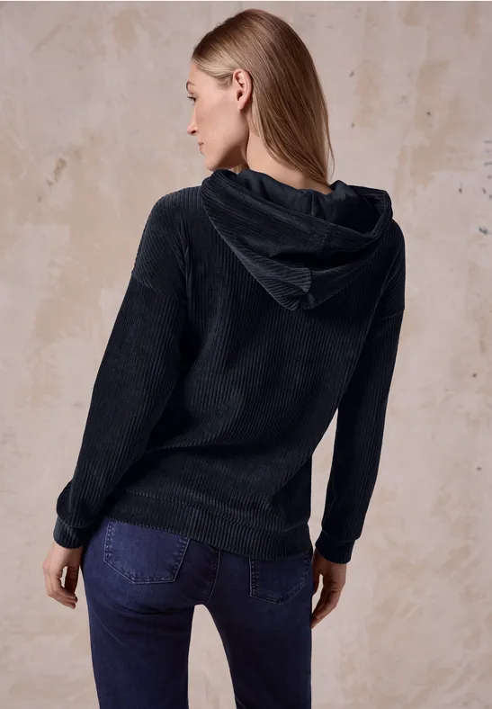 Bequemes Cord Langarm-Sweatshirt
