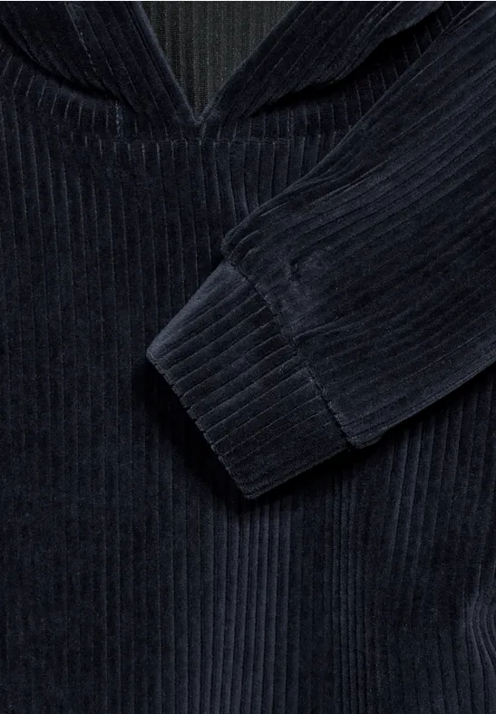 Bequemes Cord Langarm-Sweatshirt