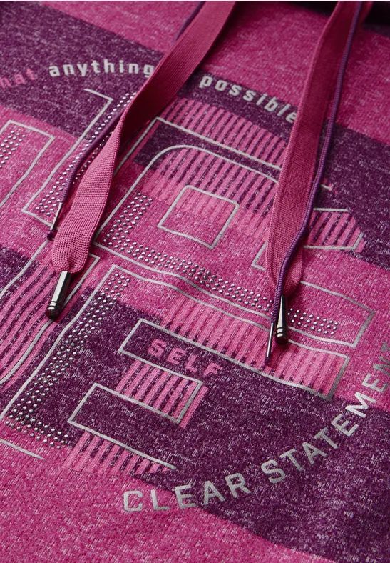 Gestreiftes Langarmshirt mit Kordelkragen
