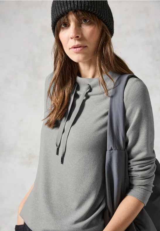 Lässiges Langarm-Sweatshirt mit Kordelzug