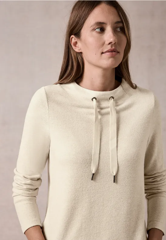 Damen Langarmshirt mit Trichterkragen