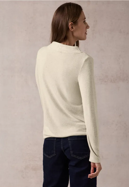 Damen Langarmshirt mit Trichterkragen