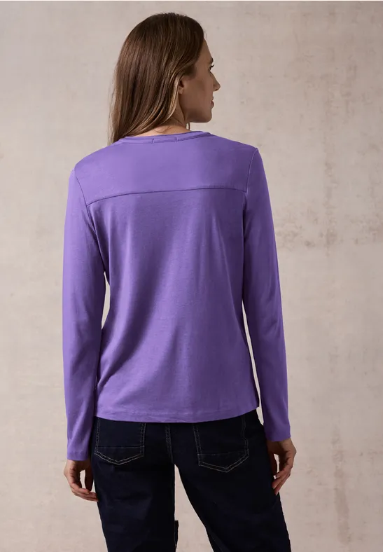 Damen Blusenshirt Tunika mit V-Ausschnitt