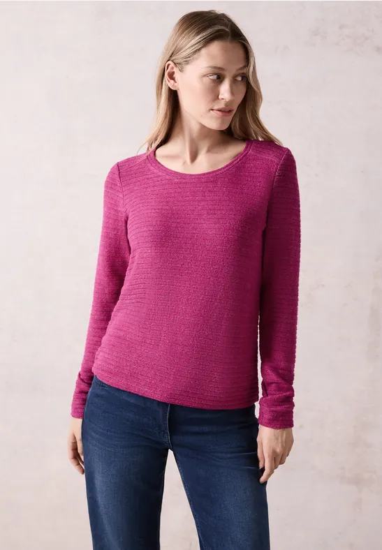 Damen Langarmshirt mit Struktur