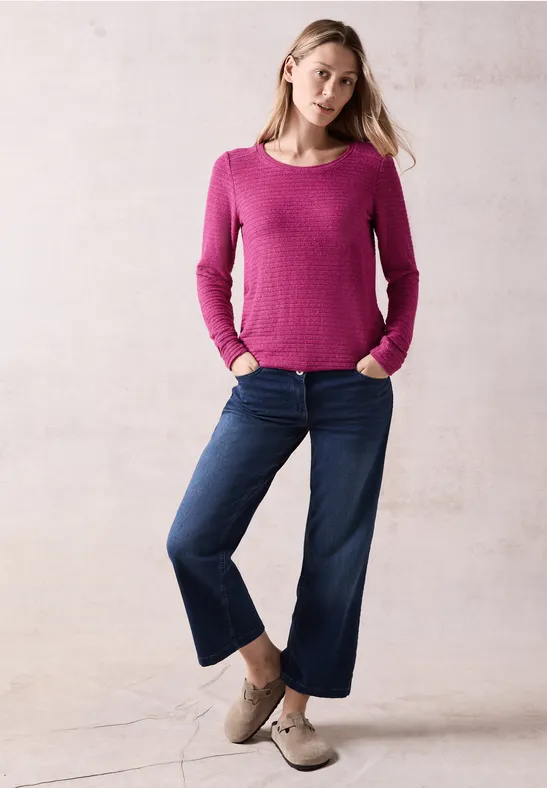 Damen Langarmshirt mit Struktur