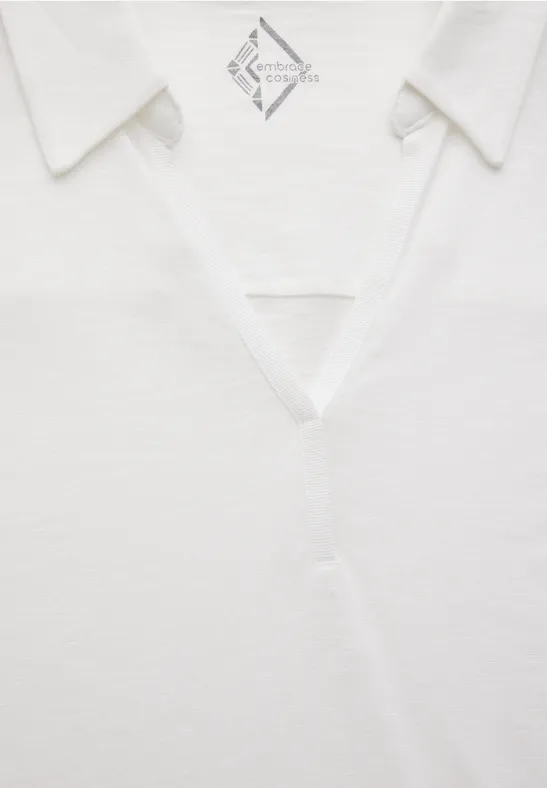 Damen Langarmshirt mit Polokragen