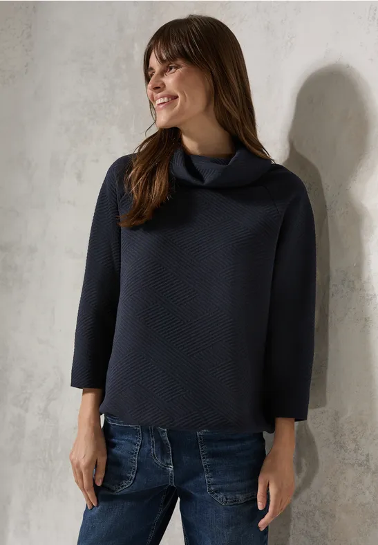 Strukturierter Rollkragenpullover