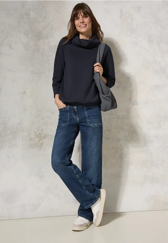 Strukturierter Rollkragenpullover