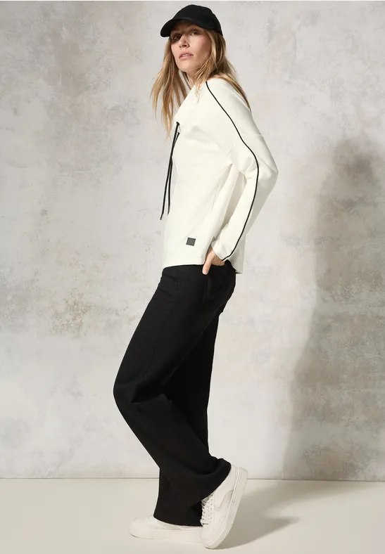 Damen Langarmshirt mit Kontrastdetails