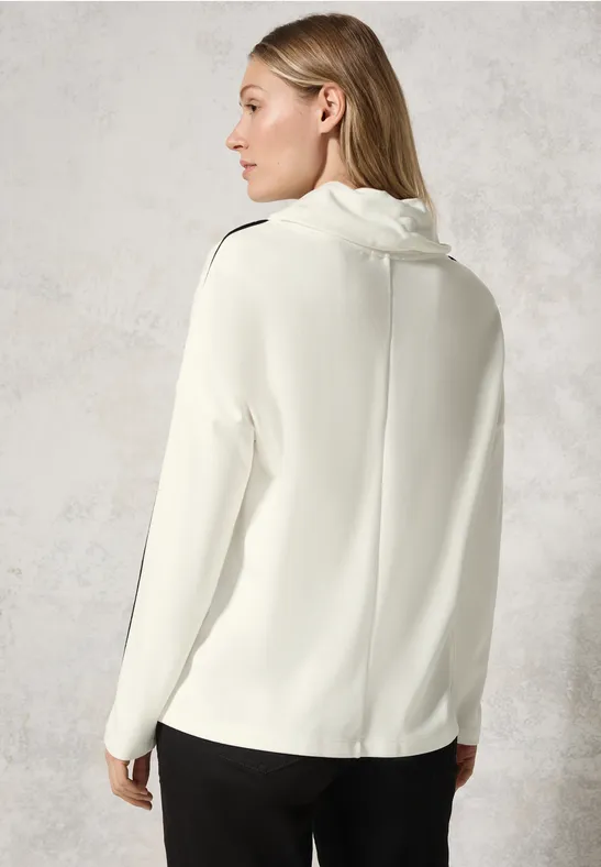 Damen Langarmshirt mit Kontrastdetails