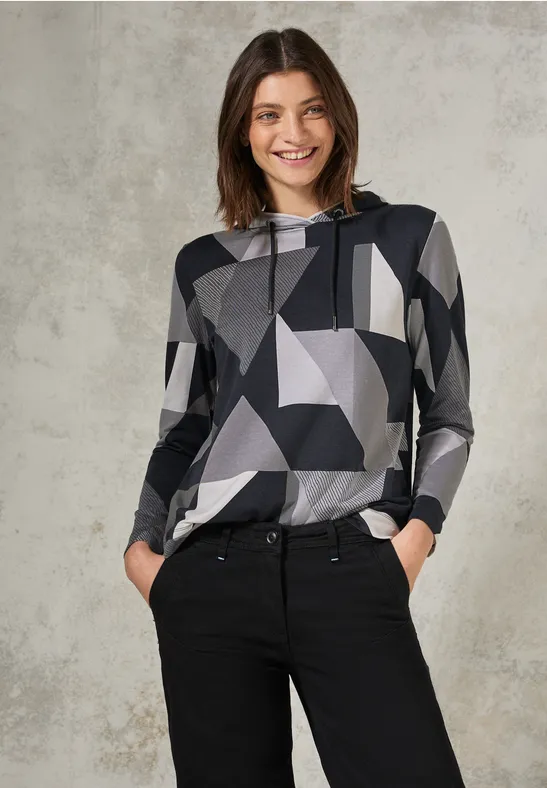 Kapuzenpullover mit geometrischem Muster