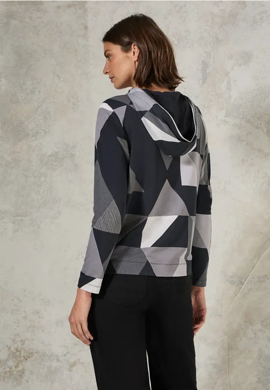 Kapuzenpullover mit geometrischem Muster