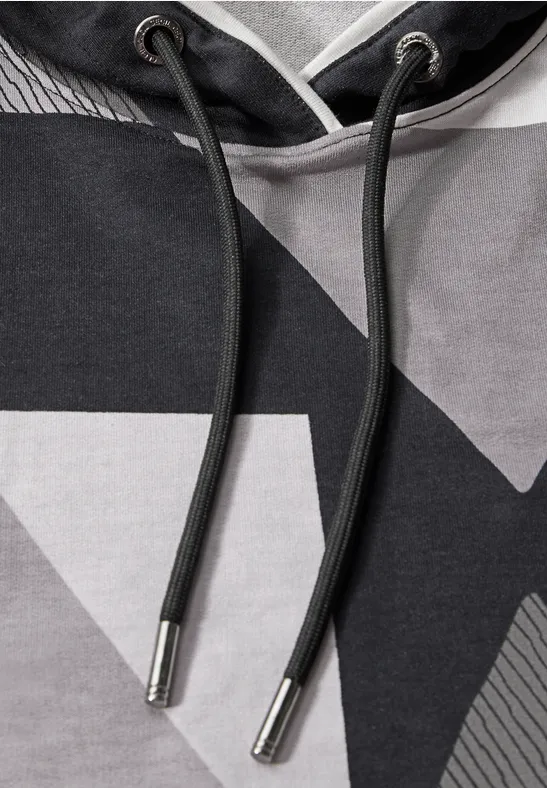 Kapuzenpullover mit geometrischem Muster
