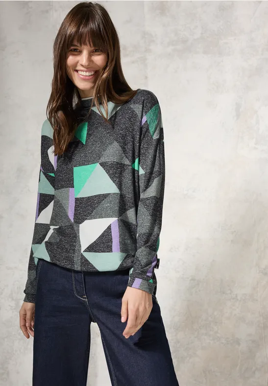 Langarmshirt mit geometrischem Print