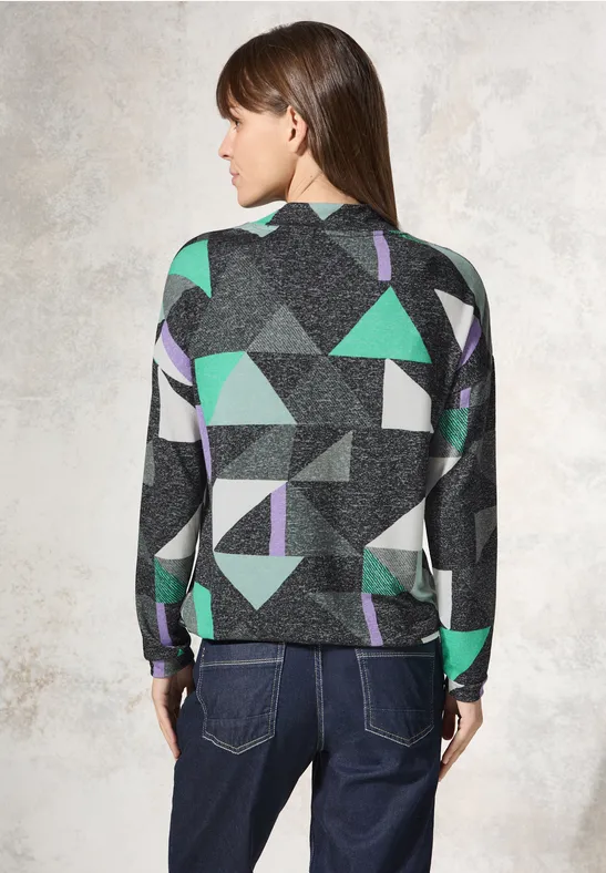Langarmshirt mit geometrischem Print