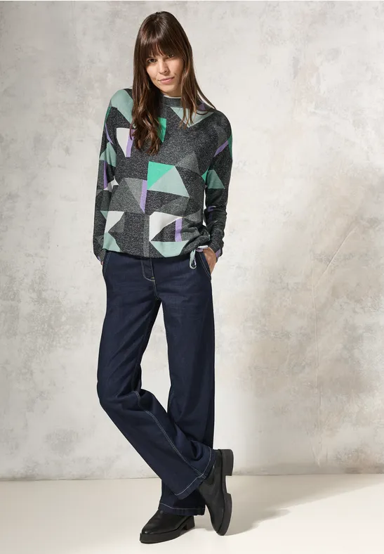 Langarmshirt mit geometrischem Print