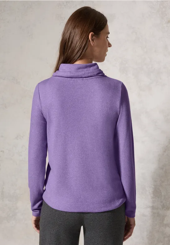Lässiges Langarmshirt mit Wasserfallkragen