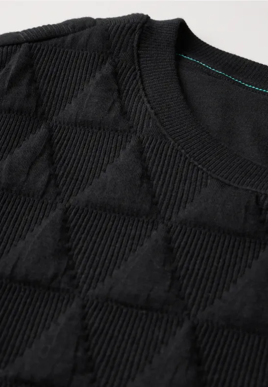 Langarmshirt mit strukturgeometrischem Muster