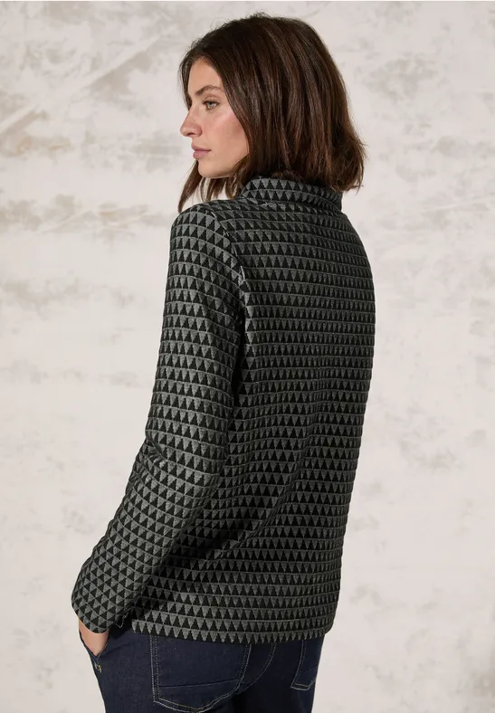 Kapuzenpullover aus Jersey-Strick mit geometrischem Muster