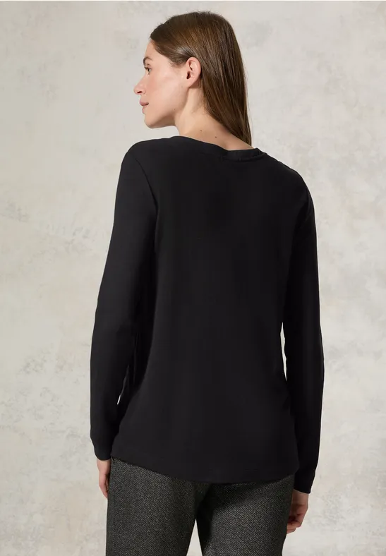 Damen Langarmshirt mit V-Ausschnitt