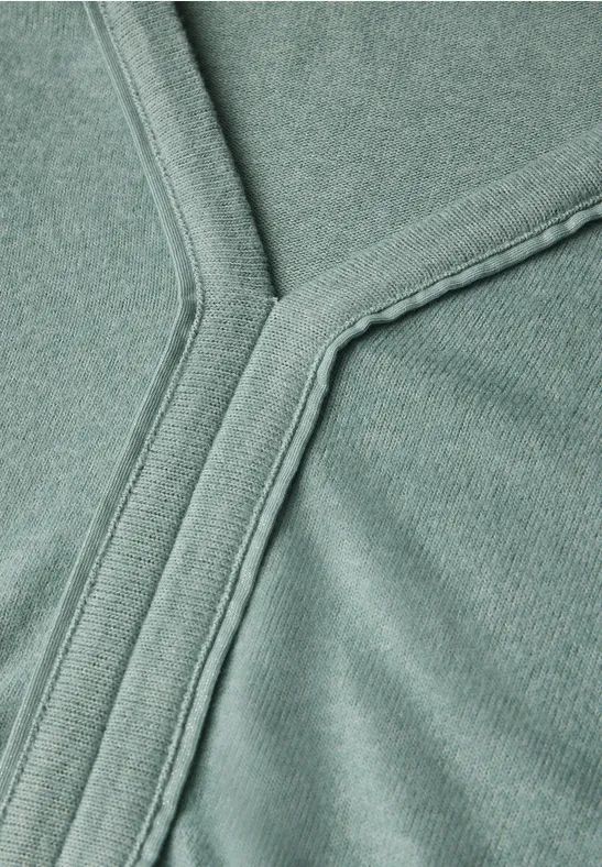 Langarmshirt mit V-Ausschnitt und Tunnelzug