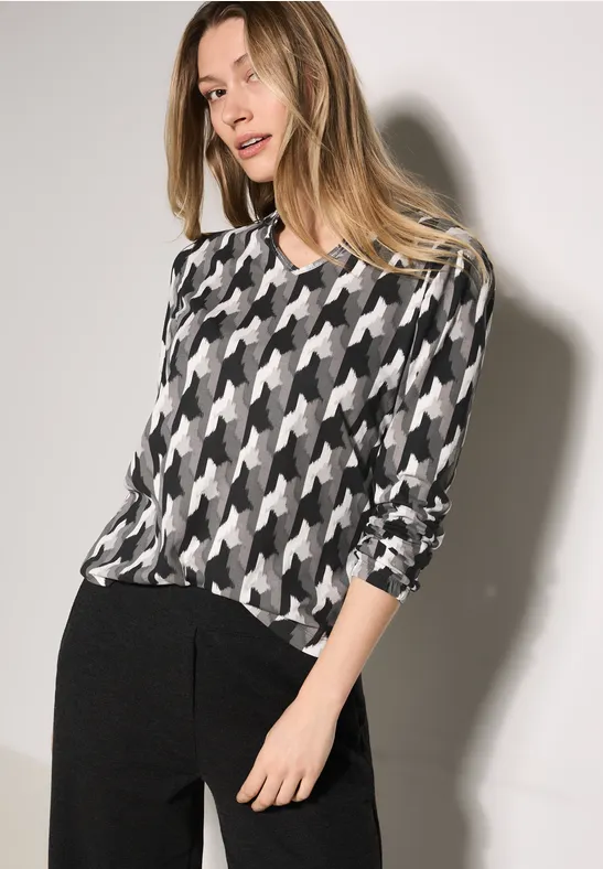 Langarmshirt mit geometrischem Muster