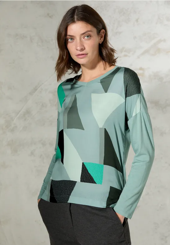 Langarmshirt mit geometrischem Muster