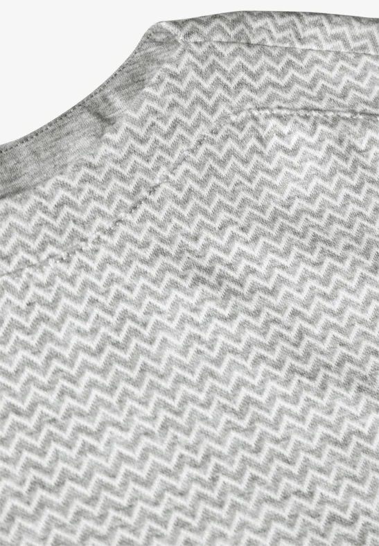 Graues Jaquard Langarmshirt