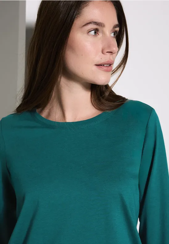 Lässiges Langarmshirt mit Knotensaum