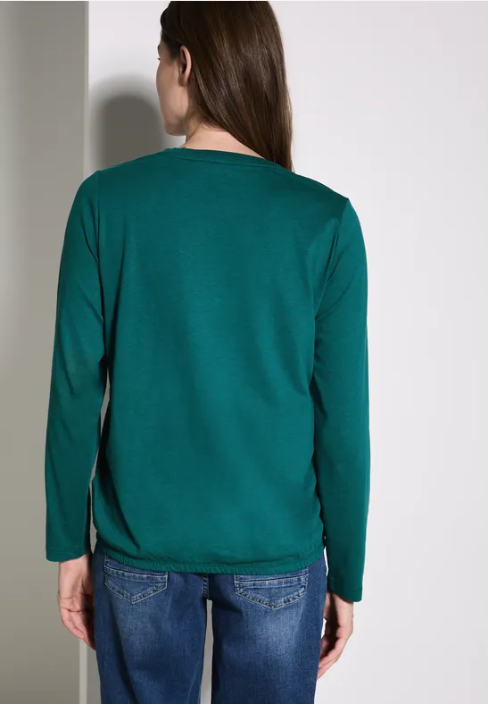Lässiges Langarmshirt mit Knotensaum