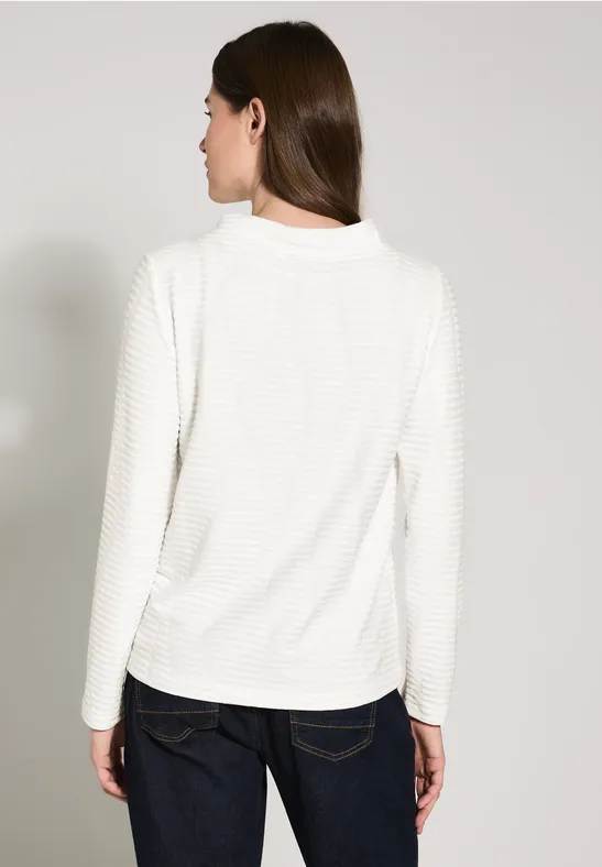 Strukturiertes Langarm-Pullover-Top