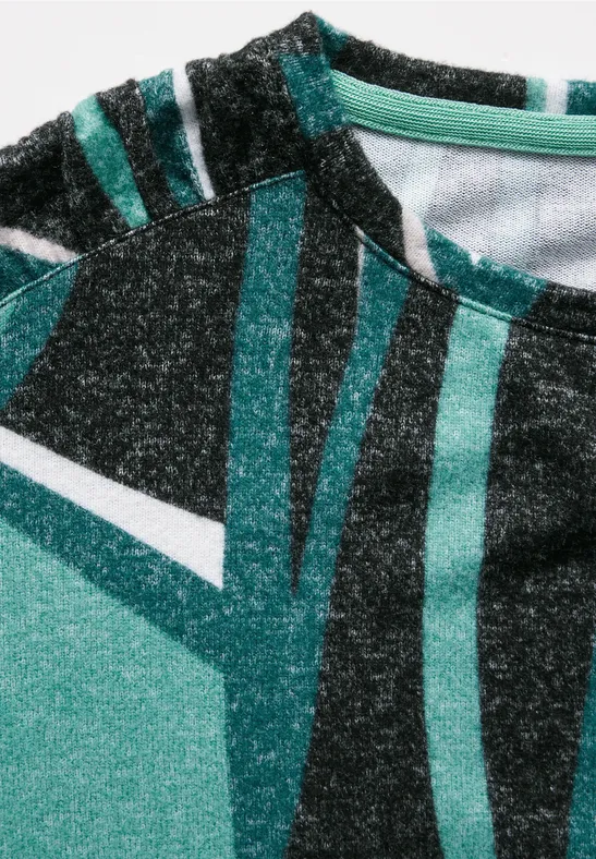 Bedrucktes Langarmshirt mit Kordelzug