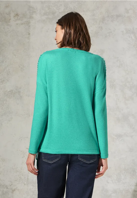 Langarmshirt mit geraffter Schulter