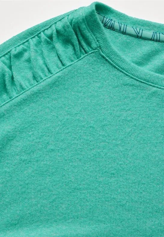 Langarmshirt mit geraffter Schulter