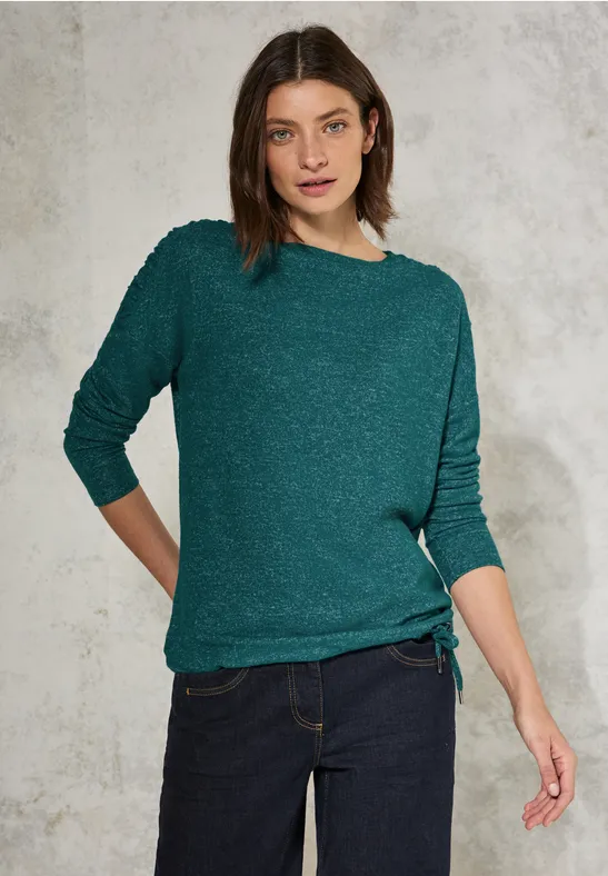 Langarmshirt mit geraffter Schulter