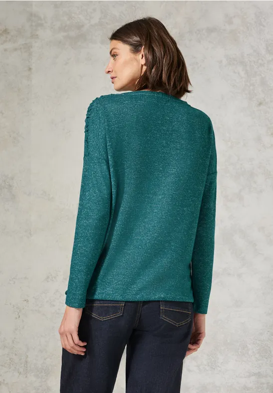 Langarmshirt mit geraffter Schulter