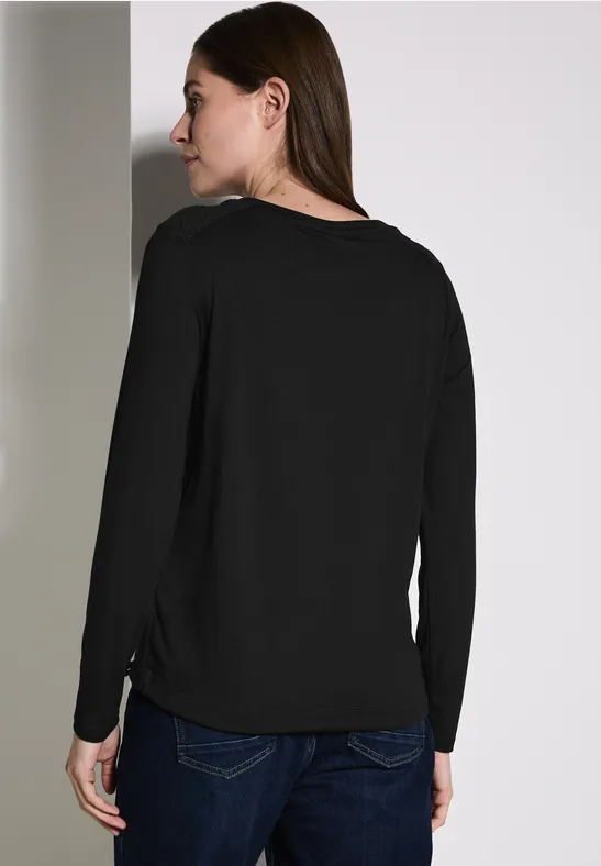 Langarmshirt mit strukturierter Strickoptik
