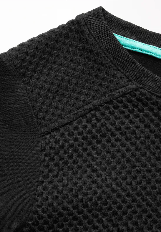 Langarmshirt mit strukturierter Strickoptik