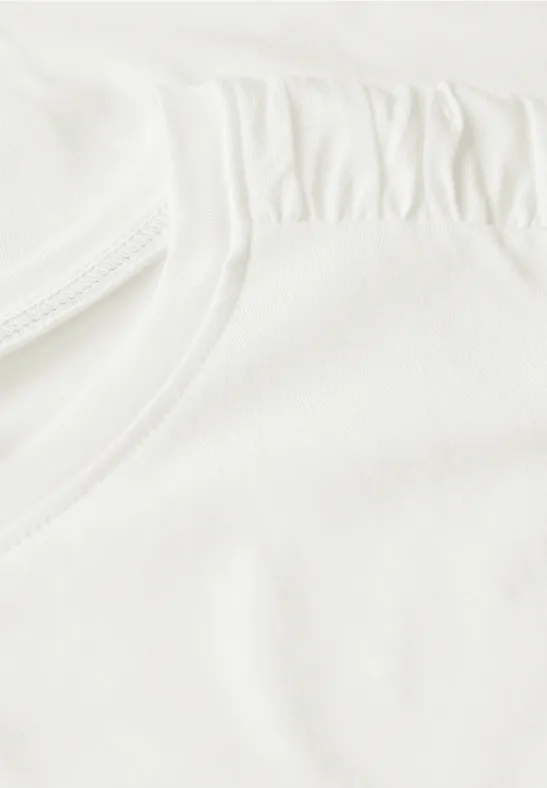 Damen Basic T-Shirt mit Raffärmeln