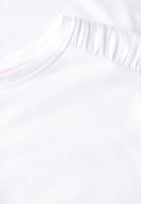 Damen Basic T-Shirt mit Raffärmeln