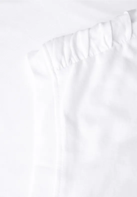 Damen Basic T-Shirt mit Raffärmeln