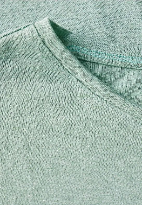 Lässiges Glitzer-Shirt im Leinen-Look