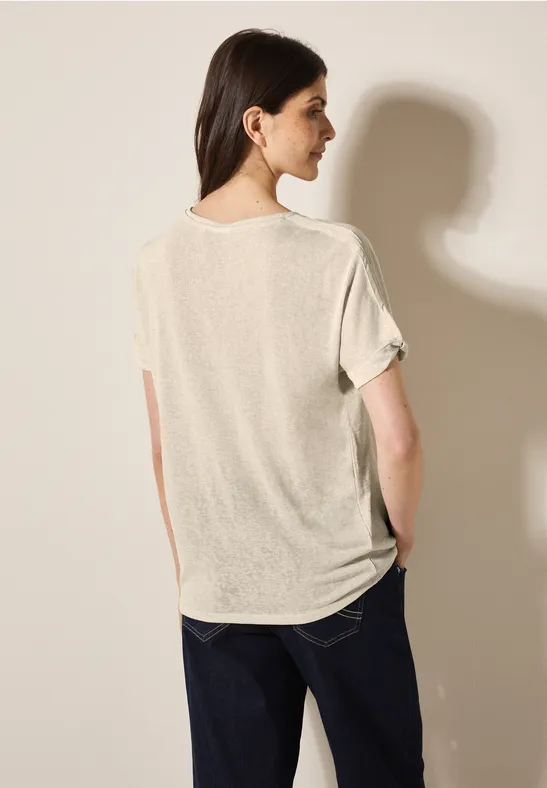 Glitzer-Shirt im Leinen-Look