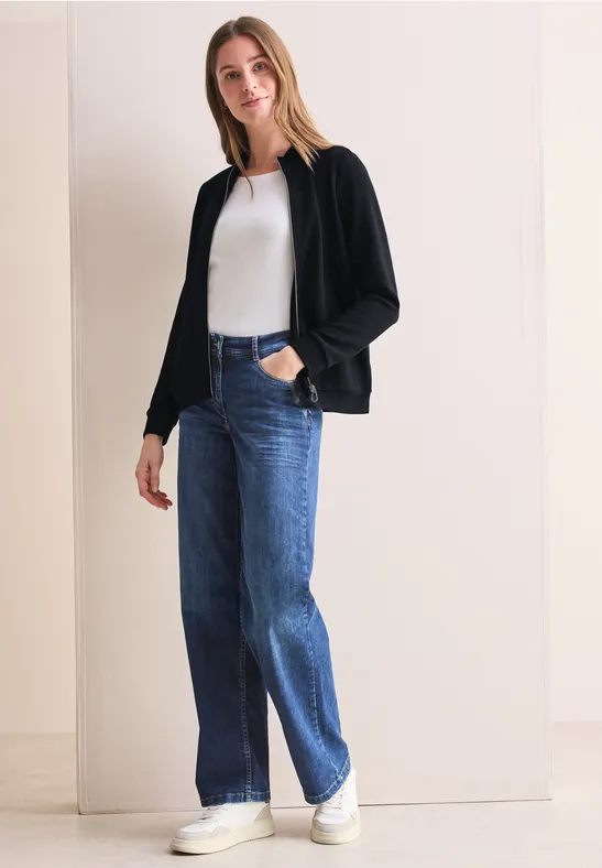 Damen Bomberjacke mit Strukturstrick