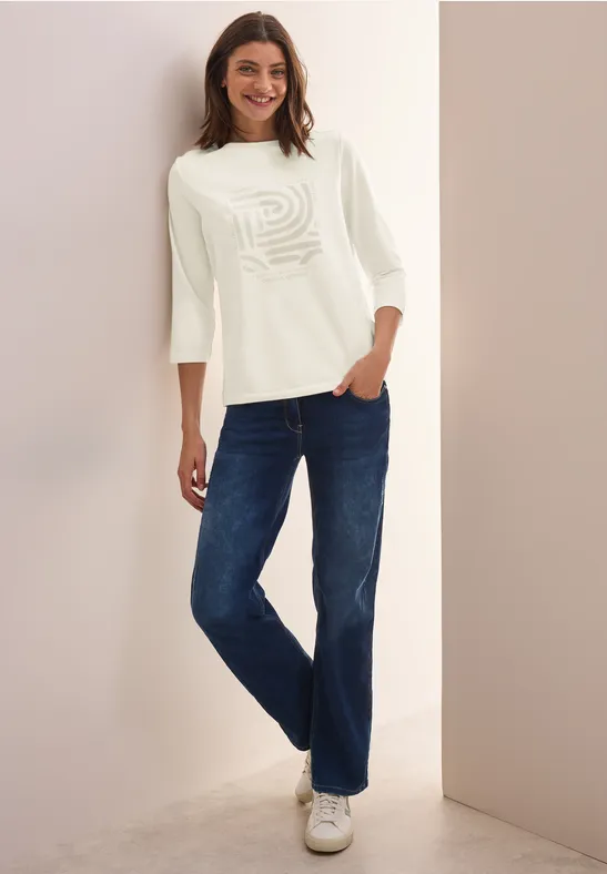 Shirt mit Grafikprint aus Baumwollmischung