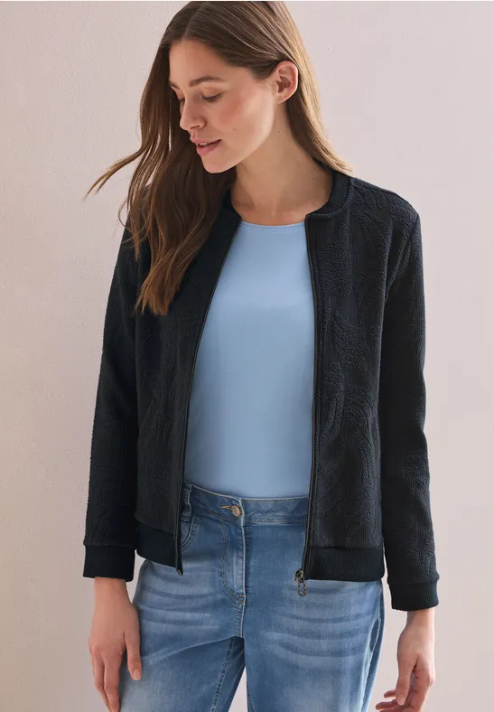 Damen Jacquard Bomberjacke mit Textur