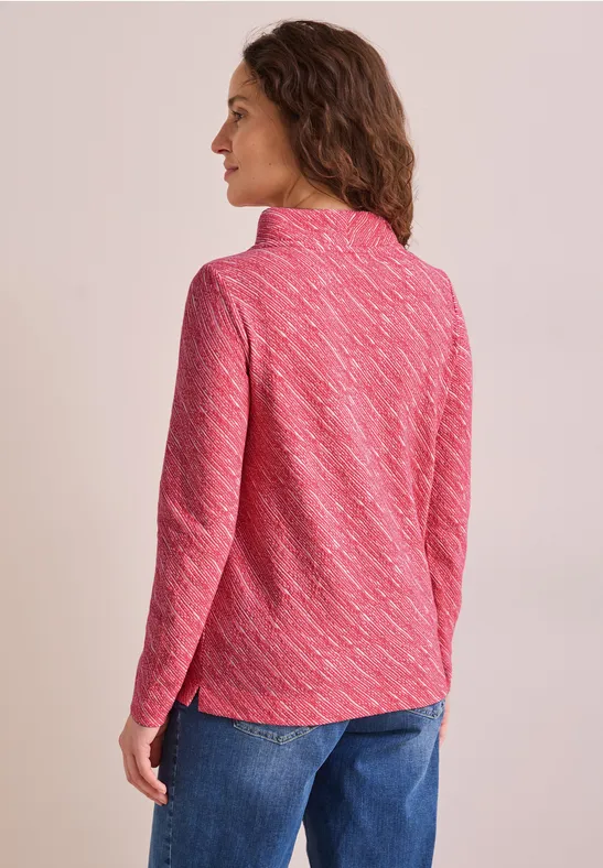 Langarmshirt mit diagonaler Struktur