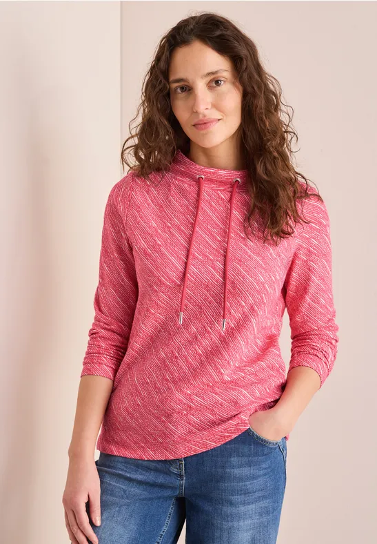 Langarmshirt mit diagonaler Struktur